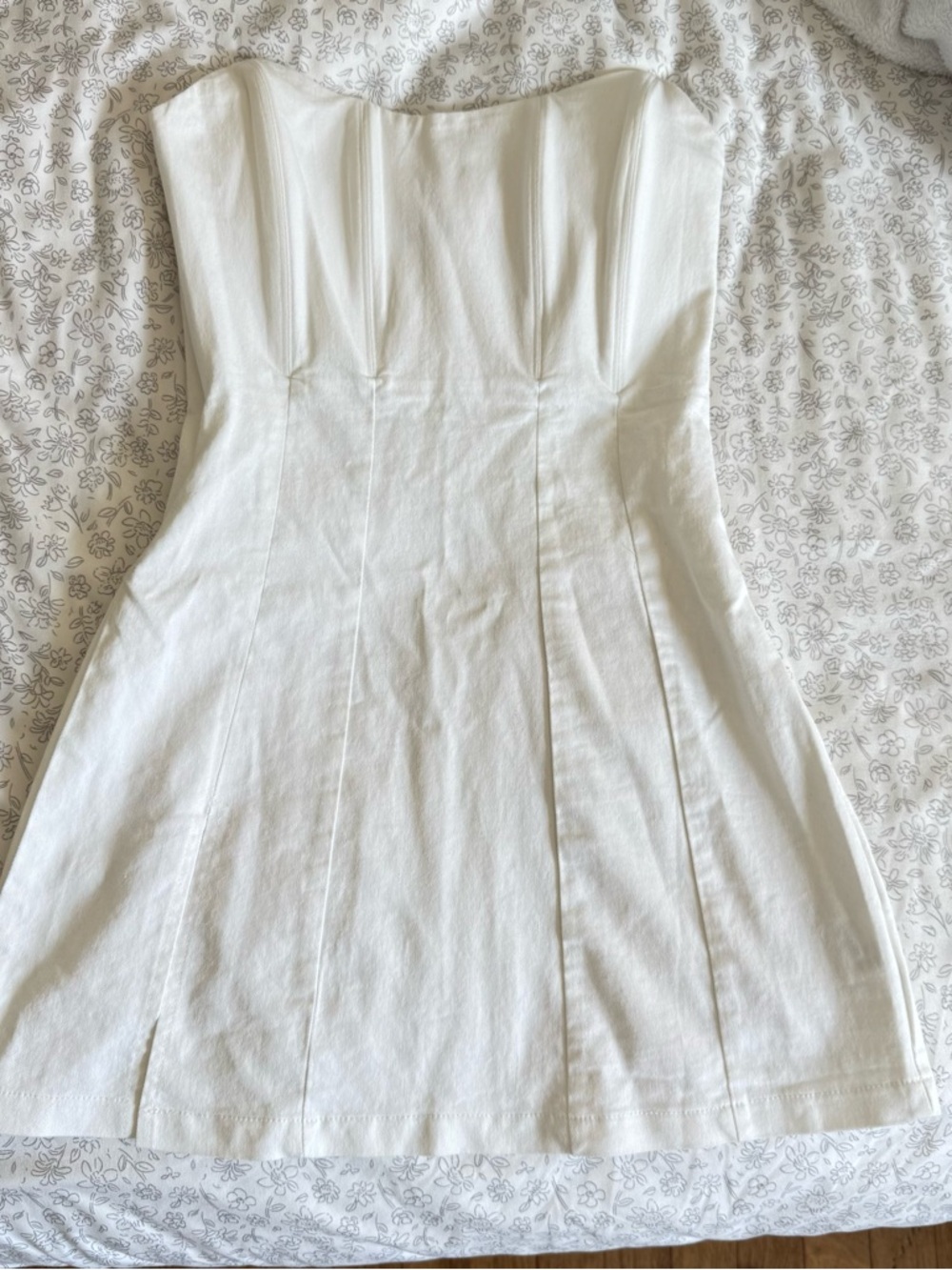 White Fox Boutique Strapless White Mini Dress